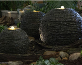 Photo of Aquascape Medium Stacked Slate Sphere Fountain Kit  - Marquis Gardens